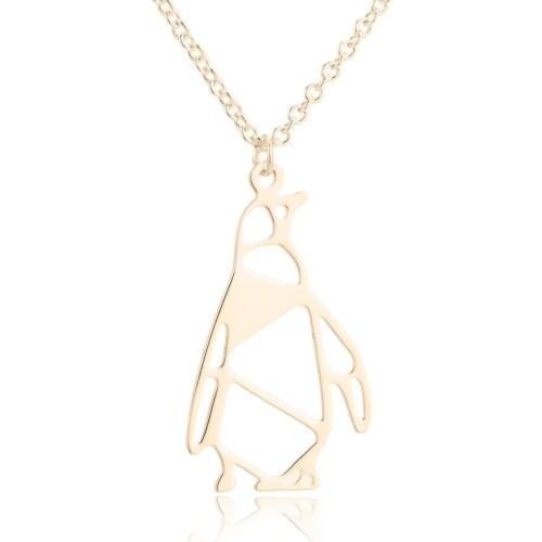 Fashion Stainless Steel Penguin Necklace For Girl Kids Hollow Out Animal Link Chain Necklaces Punk Male Jewelry collar hombre