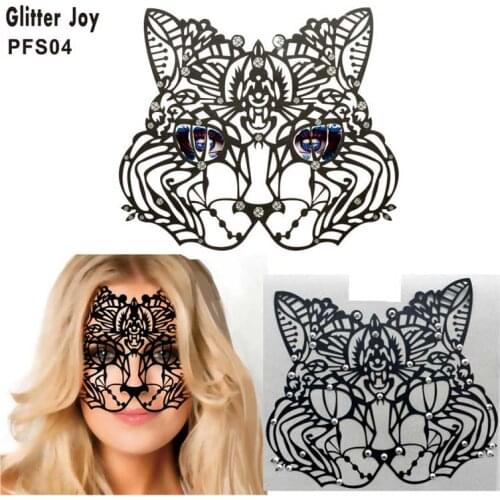 PFS04 1pc Wolf Style Lace Gem Sticker Hot Sell Halloween And Cosplay Make Up Decor, Easy Use