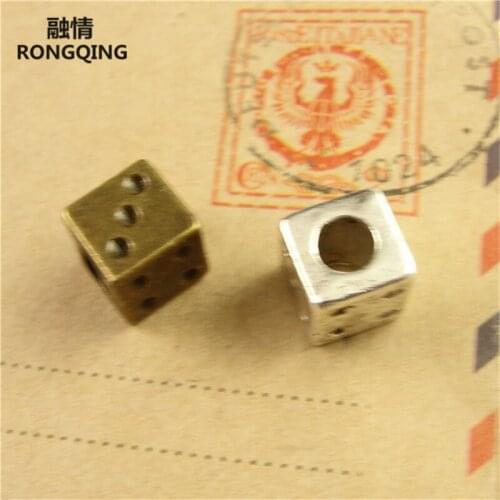 RONGQING 50pcs/pack dice Charms Jewelry Accessories Fashion Jewelry Charms for jewelry making NEW 2019