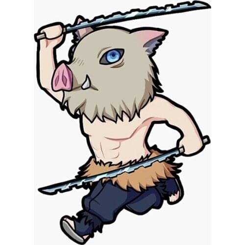 RuleMylife Inosuke Hashibira kawaii pig head man from Anime Demon Slayer Kimetsu no Yaiba car stickers car stickers stickers car products car exterior parts accessories