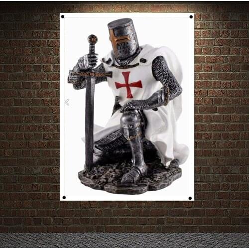 Knight Templar Flag Polyester Banner Cross Legion Crusade Painting Tapestry Hang on the wall 4 grommets Custom Flag indoor Decor