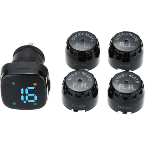 Steelmate Profesional TPMS TP-76 Tire Pressure Monitoring System LED Cigarette Lighter External Sensors Car Accessories