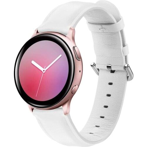 Watch Strap Replacement Leather Soft Wrist Band Bracelet Watchband for Samsung Galaxy Active 2 SM-R830 / SM-R820