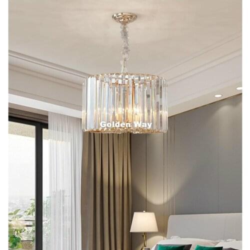 Modern LED Pendant Lights Crystal Living Room Indoor Lighting D50cm AC Hanging Lamp For Dining Room Kitchen Industrial Loft Lamp