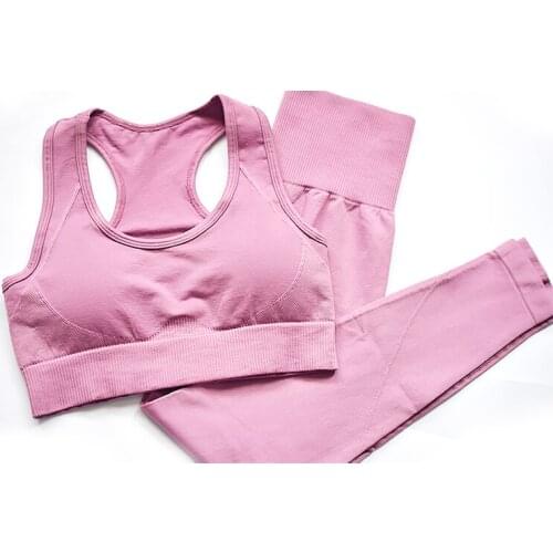 Spot! Europe and the United States hot new seamless knit hips yoga suit sports fitness suit vest suit female
