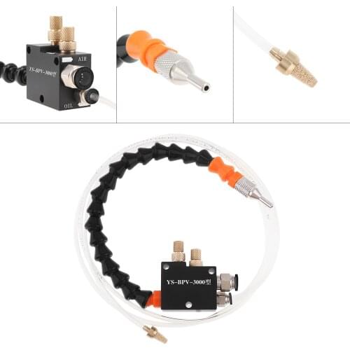 Mist Coolant Lubrication Spray System with Air Oil Control Button and 8mm Air Connectors and 4mm Oil Pipe for Metal Cutting