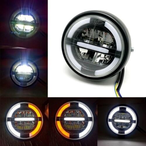 Vintage Motorcycle LED Head lamp Headlamp Motorcycle Headlight Turn Signal Light Y5GF