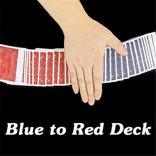 Blue To Red Deck Magic Tricks Playing Card Deck Change Color Close Up Magic Props Stage Illusions Gimmick Mentalism Comedy