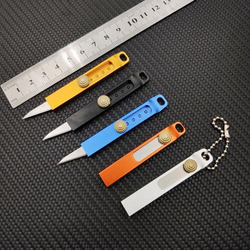 Retractable Sliding Blade Aluminum Alloy Outdoor Survive Portable EDC Pocket Utility Knife Mini Knife Paper Trimmer Key Ring
