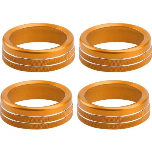 1 Set Car Console AC Air Condition Switch Button Knob Rings Trims Covers Orange Fit for Toyota Tacoma 2016 2017 2018 2019 2020