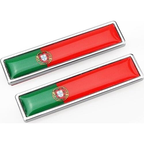 1 Pair Portuguese Flag Portugal 3D Metal Car Sticker Decal Decoration Badge Emblem Accessories Auto Stickers For Audi Bmw Toyota