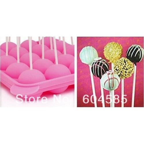 1PCS 20 Slots Mold + 25pcs Sticks Pop Mold Mould Baking Tray Stick Party Silicone Bake Chocolate Cookie Tools