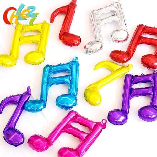 10pcs Colorful Musical Notes Balloons Single Double Tone Foil Inflatable Globos Wedding Birthday Party Decorations Supplies