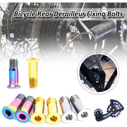 2pcs Bicycle M5*14.2mm Bicycle Bolts Shift Rear Derailleur Pulley Bolts Set Titanium Alloy Fixing Screws For Road Mountain Bike