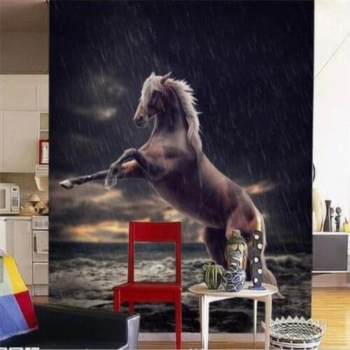 Custom wallpaper 3d stereo photo murals rain horse art porch corridor aisle background wall papers home decor 3d papel de parede