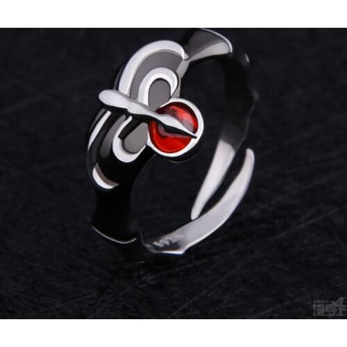 Anime Rings Overlord Ainz Ooal Gown 925 Sterling Silver Finger Ring Adjiutable Unisex Decorations Accessories Props Xmas Gift