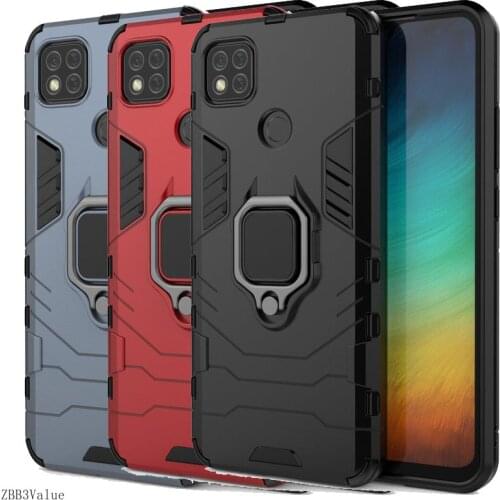 For Xiaomi Redmi 9C 9A Case Armor With Finger Ring kickstand Anti-Fall Protection Back Cover For Redmi 9 C 9 A Note 9 Phone Case