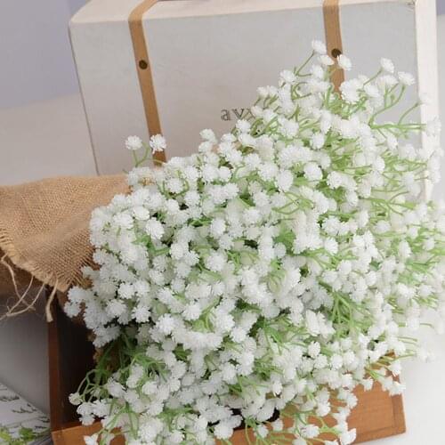 2PCS 80Heads 52cm Artificial Flowers Plastic Gypsophila DIY Floral Bouquets Arrangement for Wedding Home Decoration
