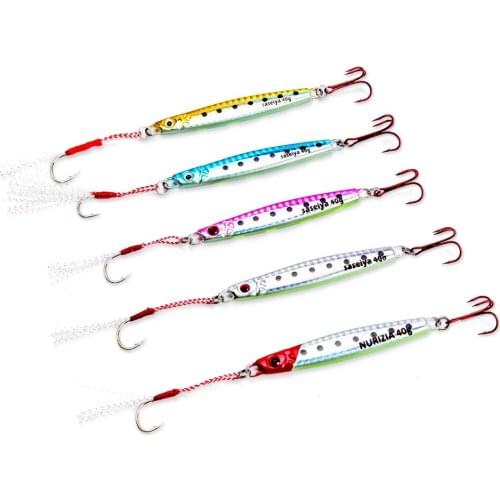 5 Pcs/lot 25g/30g/40g/50g/60g Jig bait Lure Casting Fishing Jigging Spoon Baits Jigs Metal Spanish mackerel Fishing Hooks Pesca