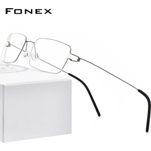 FONEX Screwless Eyewear Titanium Alloy Glasses Frame Men Prescription Eyeglasses Korean Denmark Women Myopia Optical Frame 98606