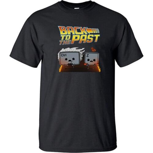 Back to the past ctrl z oversize t shirt Vintage cotton cool printed t shirts top men Retro funny short sleeve casual tshirt
