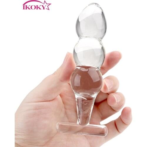 IKOKY Crystal Glass Dildos Sex Toys For Women Men Butt Plug Anal Beads Anal Sex G-spot Prostate Massager Private Good