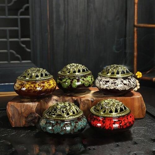 5 Colors Ceramic Incense Burners Portable Censer Incense Holder for Home Living Room Decoration Ornament Yoga Incense 향 꽂이