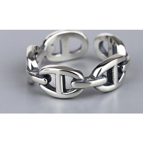 Hot New Silver Plated nostril retro irregularly smooth chain ring fashionable pig nostril opening ring Dropshipping