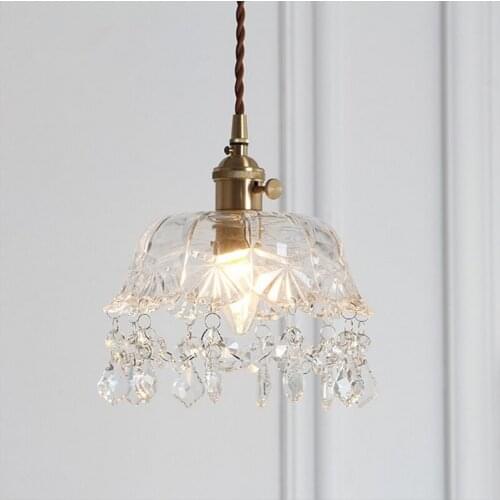 Modern fashion design clear glass chandelier fancy art decor bedroom reataurant small pendant lamp