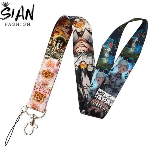 Trendy The Promised Neverland Lanyards Keychain Hanging Lanyard Neck Key ID Card Badge Accessories Phone Charm for Unisex Gifts