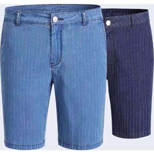 Xiaomi CottonSmith Mens Striped Casual Denim Shorts Classic Comfortable Cotton Short Pants Men Business Slim Short Jeans