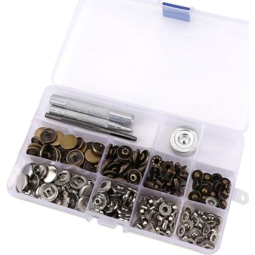 655# 10mm Poppers Snap Punch Tools Fastener Snap Button Press Leather Craft Clothes Bags Rivet Popper DIY Tools Set