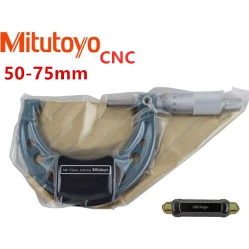 Mitutoyo CNC Outside Micrometers 50-75mm 0.01mm Measuring Gauging Tools Scale Micrometer Mechanical Metric Carbide Teaching