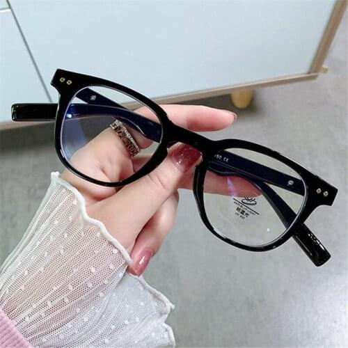 New art RETRO small frame brand design comfortable anti blue flat lens student glasses mens reading glasses eyewear
