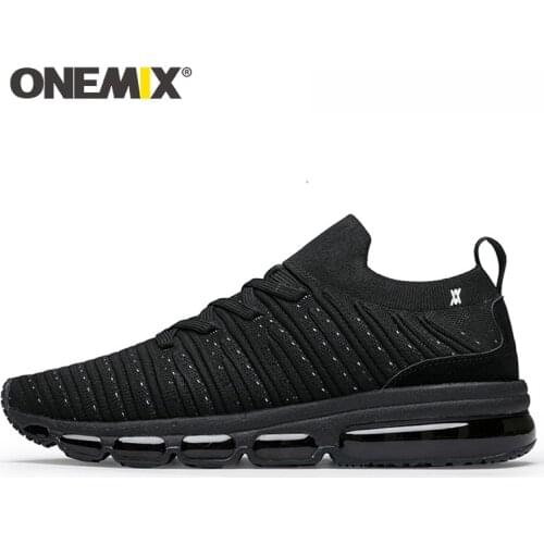 ONEMIX Men Casual Jogging Shoes Sneakers Big Size 2019 Luxury Brand Air Cushion Knitted Fabric Skateboarding Shoes For Running