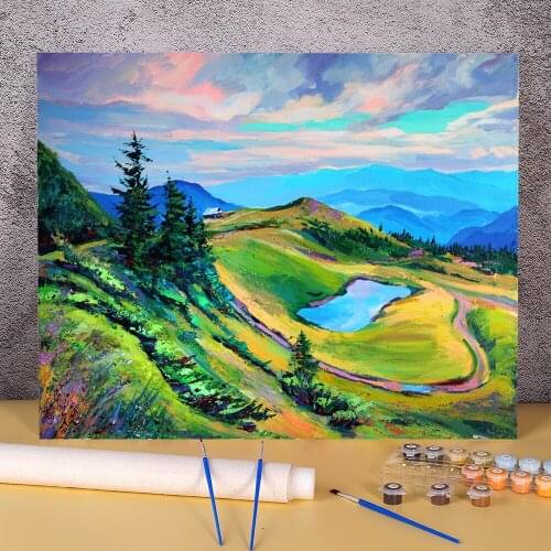 Landscape Carpathians Painting By Numbers Package Oil Paints 50*70 Boards By Numbers Wall Decoration Crafts Adults Drawing