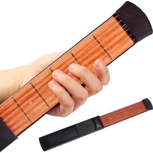 1 Pcs Portable Pocket Guitar 6 Fret Pocket Guitar Beginner Strings Chord Trainer Practicing Tool
