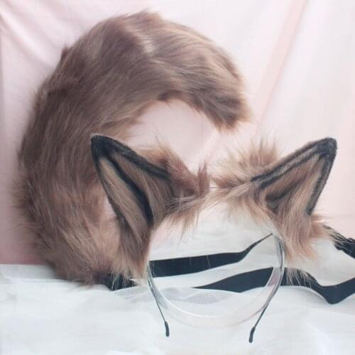 Wolf Ear Headband Wolf Tail Animal Cos Comic Show Simulation Animal Ears Hair Accessories Beast Tail