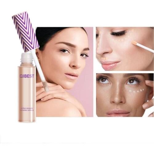 QIBEST Concealer Waterproof Make Up Long Lasting Face Contouring Pore Acne Full Cover Liquid Concealer Makeup Beauty Cosmetics