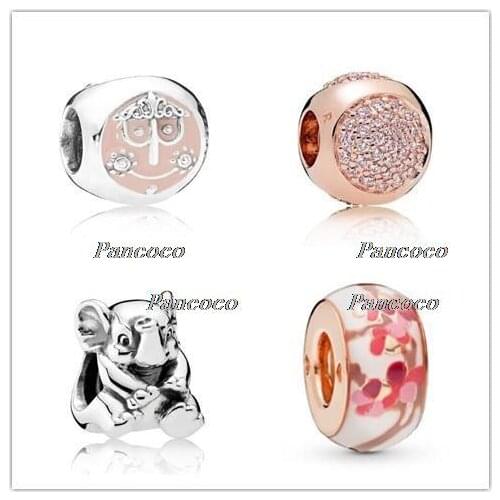 925 Sterling Silver Baeds Three Sides Mix Enamel Charm Fit Pandora Women Bracelet & Necklace Diy Jewelry