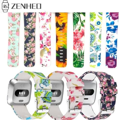 Silicone Strap For Fitbit Versa Colorful Flower Wristband Smart Watch Band Replacement Watchband For Fitbit Versa Wrist Band