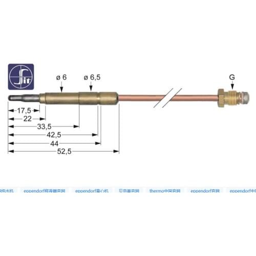 SIT Thermoelement Lange 850mm Steckhulse 6,0(6,5)mm