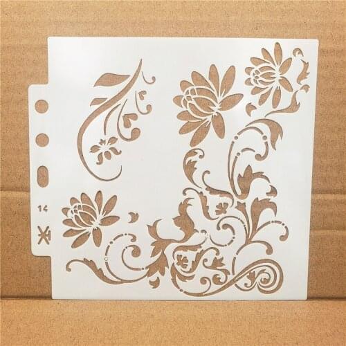 14.1*13 vine stencils Cover template spray plastic mold shield DIY cake hollow Embellishment printing lace ruler Easter