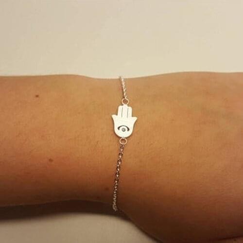 Good Luck Charm Hand of Fatima Bracelets For Women Turkey Protection Bff Jewelry Hamsa Evil Eye Talisman Bracelet Femme Pulseras
