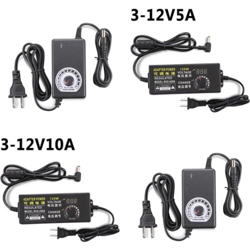 110V-220V AC to DC 3V-12V 2A 3A 5A 10A Universal Adjustable adapter with display voltage Regulated power supply 24W 36W 60W 120W