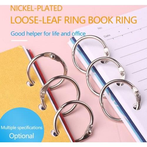 10pcs Metal Binder Ring Book Albums Loose Leaf Book Binder 19-50mm Binder Ring Hoop Multifunctional Ring Circle Binding Supplies