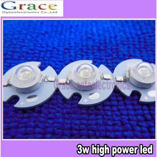 100PCS 1w 3W High Power blue LED Light Emitter 3Watt 465-470nm led diodes with 16mm Heatsink