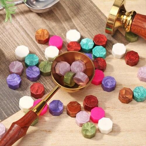 100Pcs/Bag Sealing Wax Wedding Invitation Wax Particles Durable Octagon Shape Eco-friendly Colorful Envelope Wax Blocks for Card