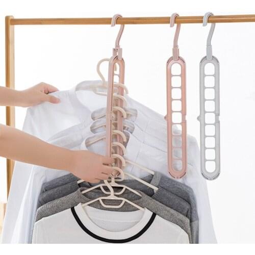 2PCS Magic Multi-port Support hangers for Clothes Drying Rack Multifunction Plastic Clothes rack drying hanger Storage Hangers