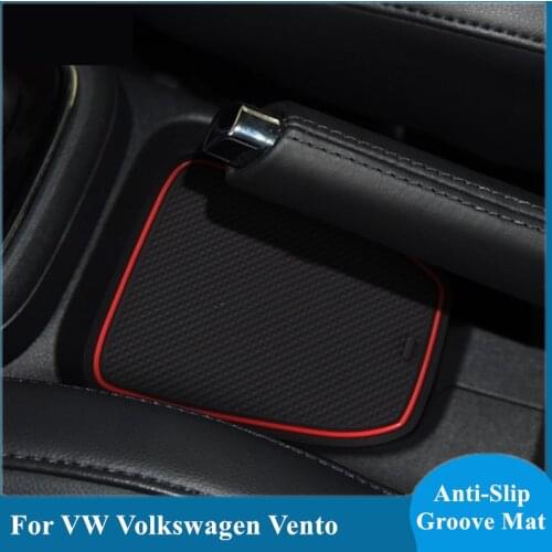 Car Gadget Pad For Volkswagen Vento Interior VW Accessories Gel Pad Rubber Gate Slot Mat Cup Mats Tapis Voiture